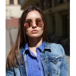 Round Metal RB 3447N 001/Z2 Flat Lenses