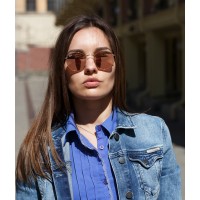 Round Metal RB 3447N 001/Z2 Flat Lenses